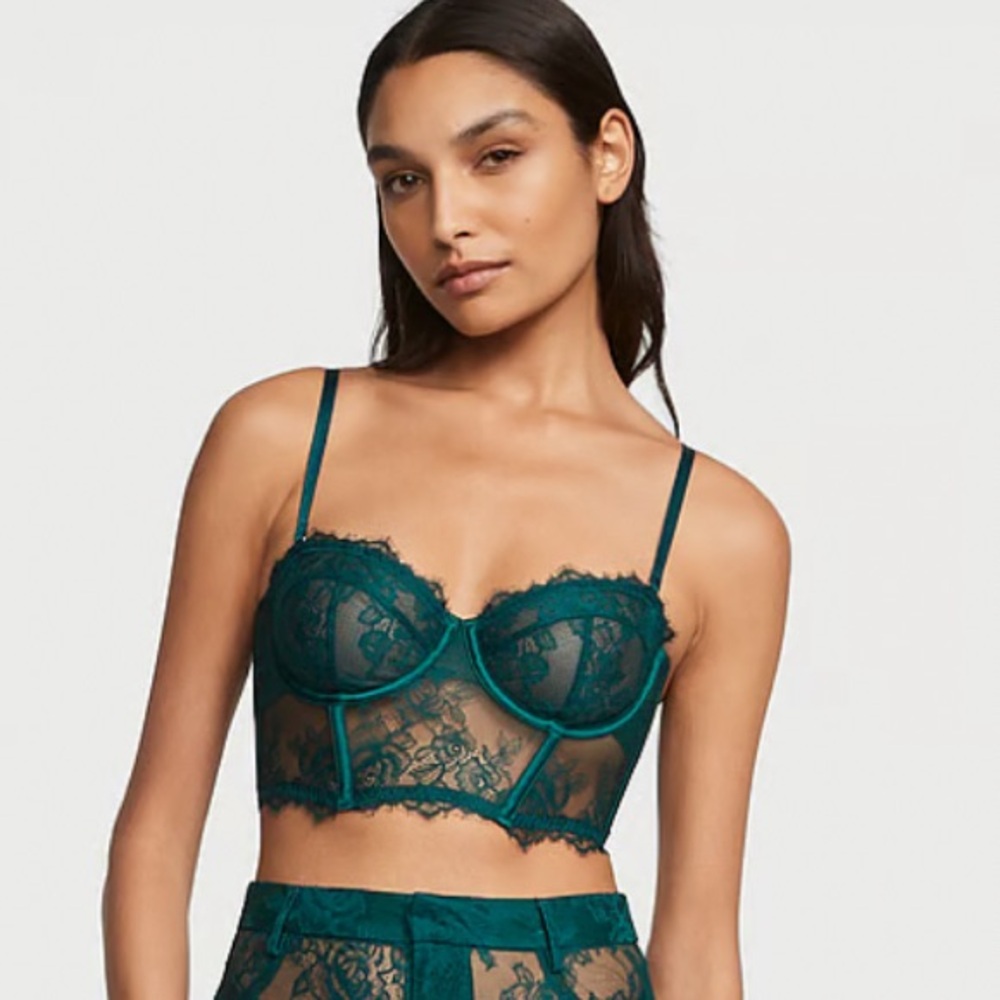 NWT Victoria’s Secret VS Archives Rose Lace Corset Top